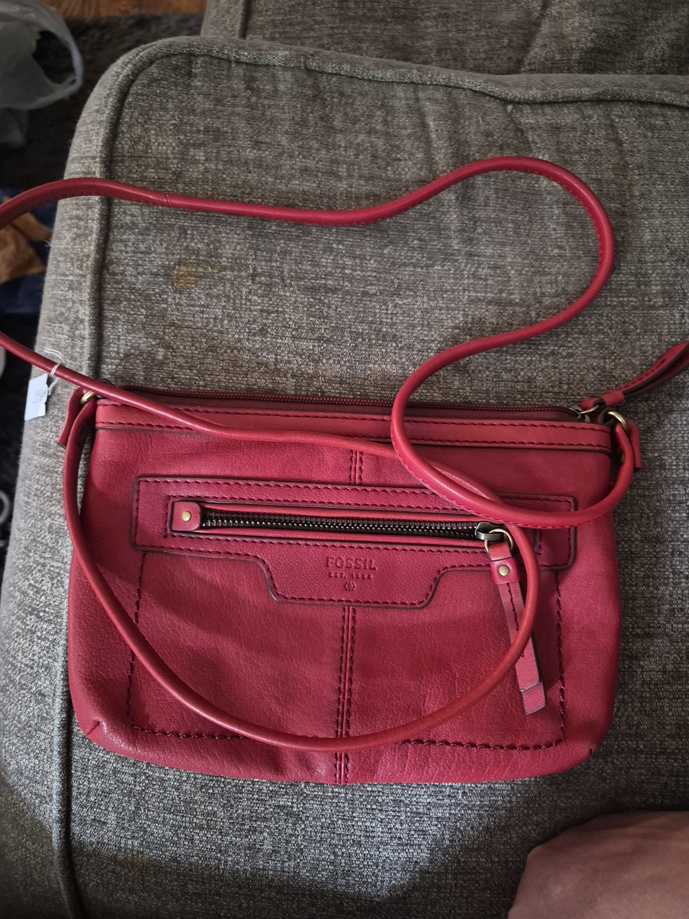 Fossil Women’s Red Leather Crossbody Bag